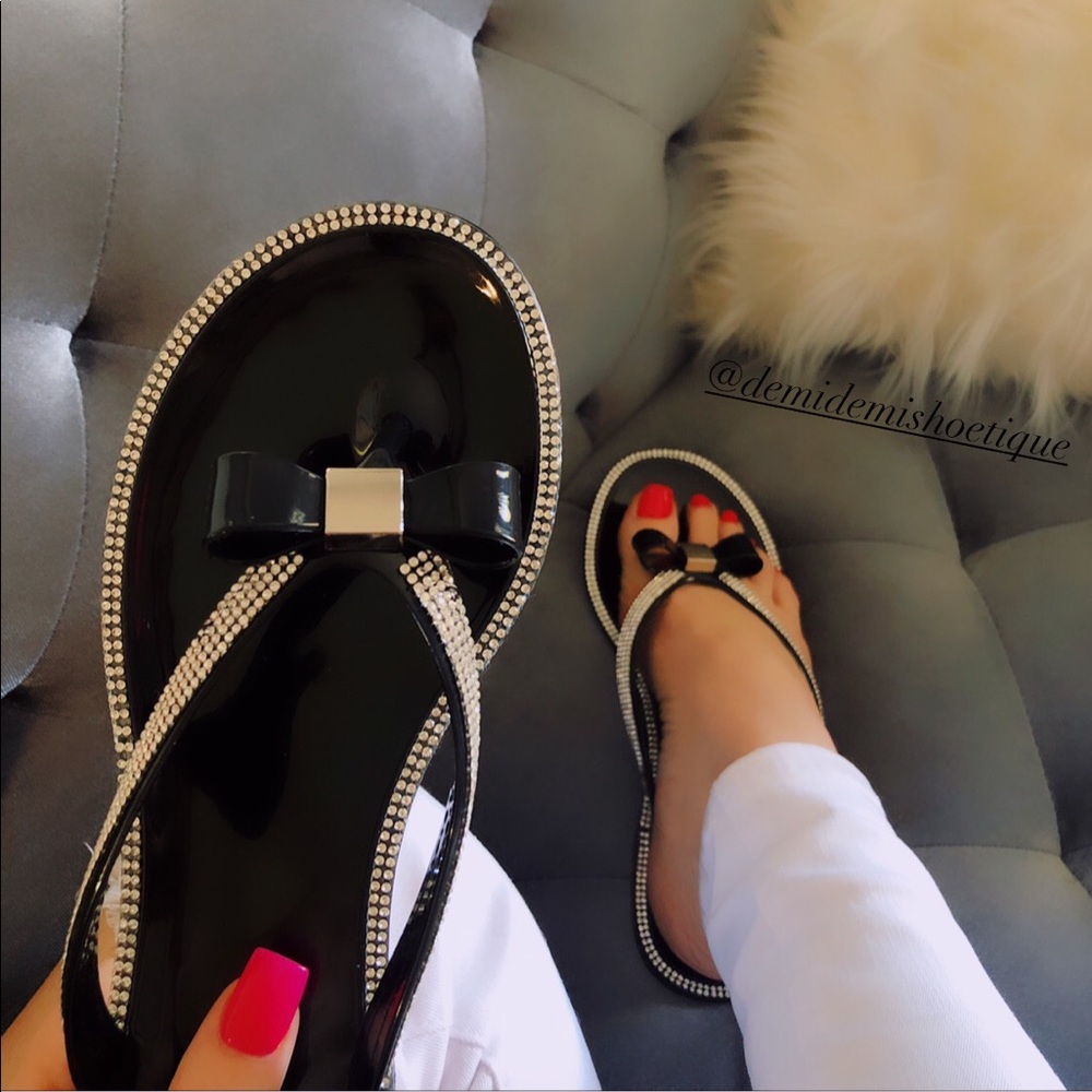 Newest Summer jelly flip flop in black and clear